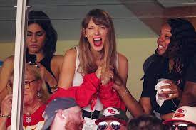 A photograph of Taylor Swift at a Kansas City Chiefs game.