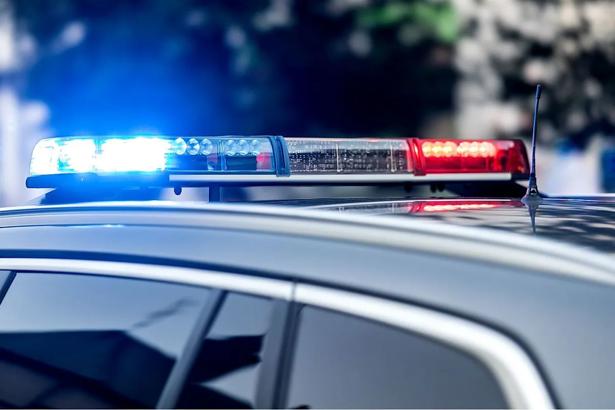Police crime scene tape near a New Jersey home investigation